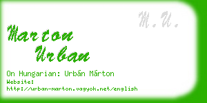 marton urban business card